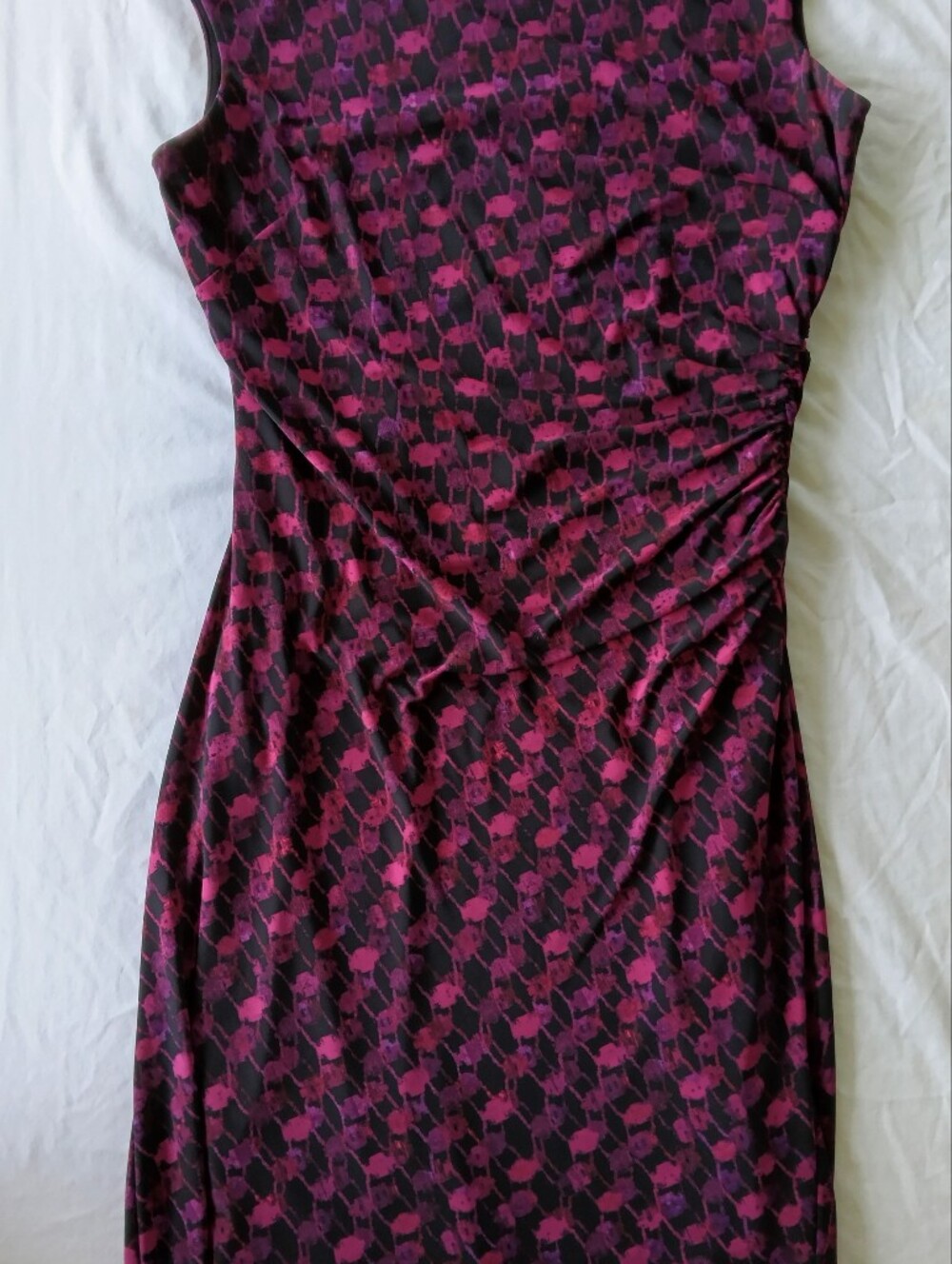 Ralph Lauren Black and Magenta Sleeveless Printed Tunic
